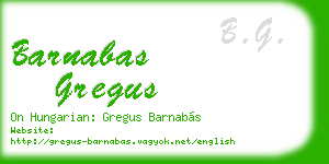 barnabas gregus business card